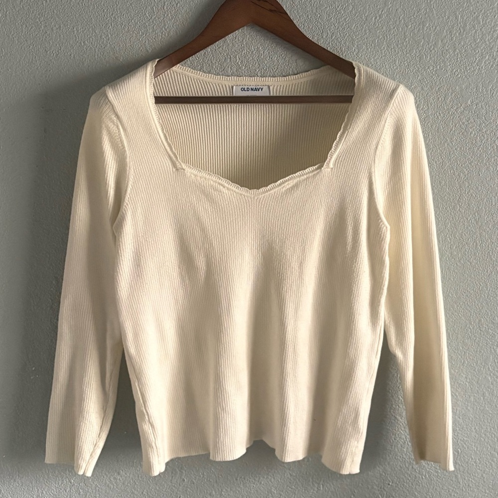 Cream Long Sleeve Top